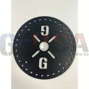Black steel tree topper back with white 9g and x markings and small holes for voodoo blue or emerald green style
