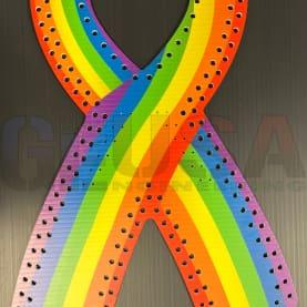 IMPRESSION Cancer Ribbons - Rainbow / Large / Pixels