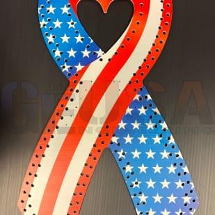 IMPRESSION Cancer Ribbons - Red/White/Blue / Large / Pixels