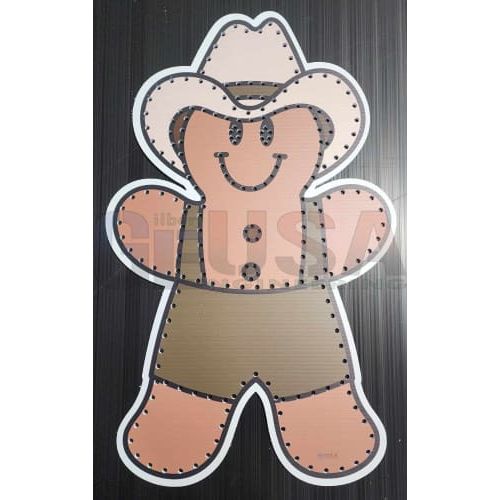 IMPRESSION Cowboy Gingerbread Man - Olive Green Overalls /
