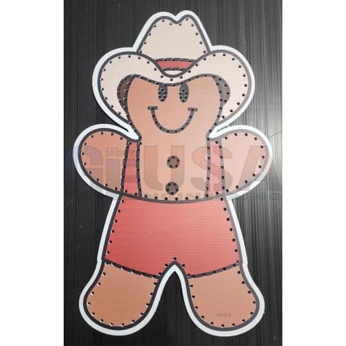 IMPRESSION Cowboy Gingerbread Man - Red Overalls / Wiring