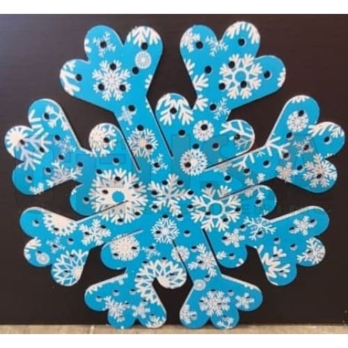 IMPRESSION Flake K - Blue with White Snowflakes / Pixels / 