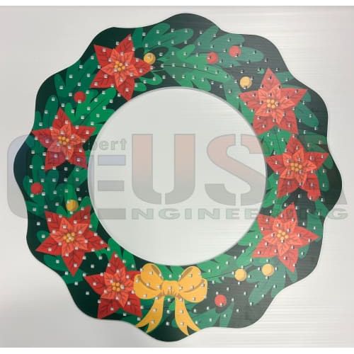 IMPRESSION Mega Wreath 320 - Poinsettia with Gold Bow -