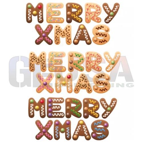 Impression Merry Christmas/merry Xmas/feliz Navidad In Cookie Letters Pixel Props