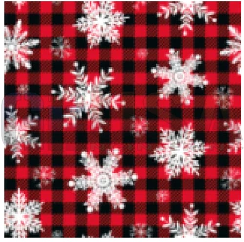 IMPRESSION Merry Christmas - Plaid with White Snowflake - 