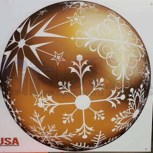 IMPRESSION Click Click Boom - Gold White Snowflake Ornament