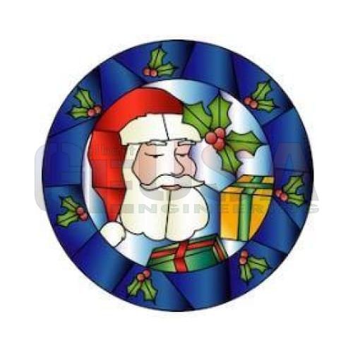 Impression Rosa Wreath Stained Glass Holly Santa Face Pixel Props
