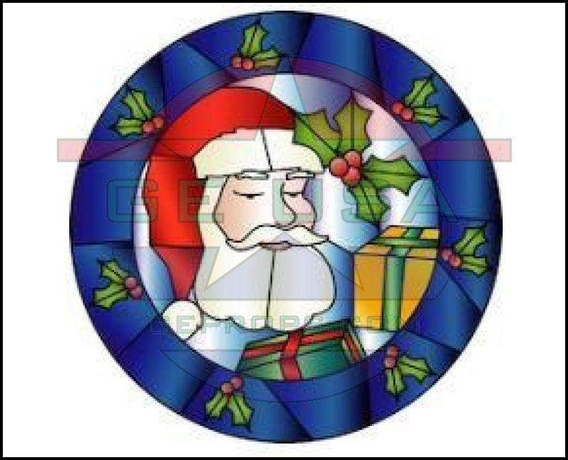 IMPRESSION Rosa Grande - Stained Glass Holly Santa Face