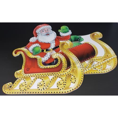 Impression Sleigh With Santa Waving Pixel Props