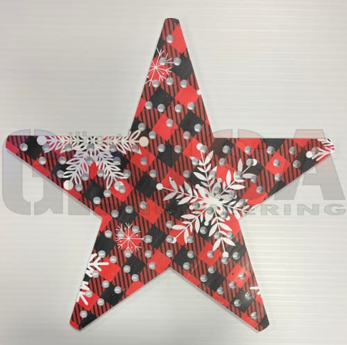IMPRESSION Star 21 - Triple / Red Plaid Snowflake - Pixel