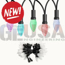 Colorful 12v replica c7 pixels double data pixastring led christmas lights with textured mesh design by mattos designs