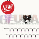 Black string lights with pink led bulbs 12V replica C7 pixels double data pixastring by mattos designs