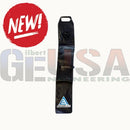 Black anchorease strap with textured surface and reinforced stitching for durable pvc water bags to secure displays
