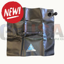 Black waterproof pvc AnchorEase water weight bag with handle and toggle closures for securing displays
