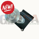 Silver metallic mattos designs push clip with black rubber grip and small ball for easy prop mounting connection