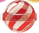 Impression lollipop glossy candy cane ornament with red white stripe and clear transparent finish