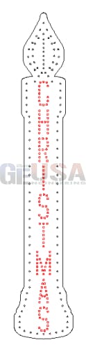 Red rhinestone embellished impression candle 8 made by gilbert engineering usa featuring laser cut details