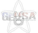 Star-shaped singing star laser cut outline with dotted details and a central face design by gilbert engineering