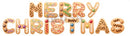 Gingerbread merry cookie letters spelling merry christmas with colorful sprinkles in impression merry christmas style