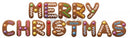 Gingerbread merry cookie letters with colorful candy decorations and icing from impression merry christmas set