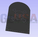 Black metal impression tombstones plaque with laser cut skull and crossbones design by gilbert engineering usa