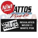 Regulated ws2811 white pcb circuit board with black text by mattos designs for high-quality 12v 12mm led pixels