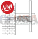 Silver threaded steel screw with hex head shown in a technical diagram for ezmount 10 pack pixel mounts on brick wall