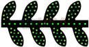 Black foot vine leaf cutout with green polka dots and crosshair for xlights models by gilbert engineering usa