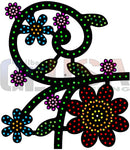 A 90 degree corner vine by gilbert engineering usa with vibrant floral design and colorful dot patterns for xlights models